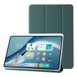 Custodia per tablet in pelle tripla acrilica trasparente per Huawei MatePad Pro 13.2 2023 (verde scuro)