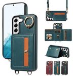 Per Samsung Galaxy S22 5G Borsa a tracolla con portafoglio Porta anello Custodia in pelle per telefono (verde)