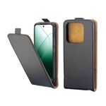Custodia per telefono in pelle con vibrazione verticale Xiaomi 14 con slot per schede (nera)