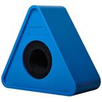 Logo del microfono per intervista Flag Station, specifiche: blu triangolare