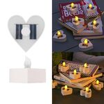 Lampada decorativa impermeabile a lume di candela solare per cortile esterno, villa, specifiche: guscio bianco in modalità cuore