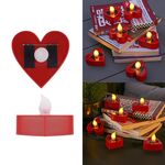 Luce solare a lume di candela per esterni, cortile, villa, giardino, decorazione impermeabile, luce, specifiche: modello a cuore conchiglia rossa