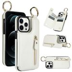 Custodia per telefono con cerniera doppia fibbia per iPhone 12 Pro Max Litchi Texture (bianca)