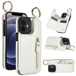 Custodia per telefono per iPhone 12 mini Litchi Texture Zipper doppia fibbia (bianca)