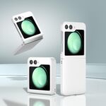 Per Samsung Galaxy Z Flip6 5G Custodia per telefono con copertura totale smerigliata per PC (bianca)