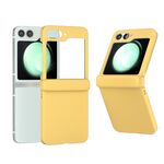Per Samsung Galaxy Z Flip6 5G 3 in 1 Custodia per telefono con copertura totale smerigliata per PC con cerniera (giallo)