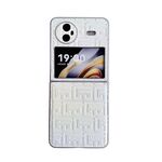 Custodia per cellulare in pelle geometrica con sfumatura di vernice perlescente per vivo X Flip (argento)