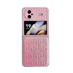 Custodia per cellulare in pelle geometrica con sfumatura di vernice perlescente per vivo X Flip (rosa)