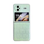 Custodia per telefono in pelle geometrica sfumata con vernice perlescente per vivo X Flip (verde)