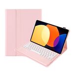 Per Xiaomi Pad 6S Pro 12.4 Custodia in pelle con tastiera Bluetooth staccabile con texture in pelle di agnello (rosa)