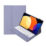 Per Xiaomi Pad 6S Pro 12.4 Custodia in pelle con tastiera Bluetooth staccabile con texture in pelle di agnello (viola)