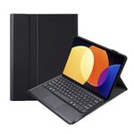 Per Xiaomi Pad 6S Pro 12.4 Custodia in pelle con tastiera Bluetooth staccabile con texture in pelle di agnello con touchpad (nero)