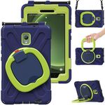 Per Samsung Galaxy Tab Active5 X300 Custodia tablet PC ibrida in silicone con supporto e tracolla (blu navy olivina)