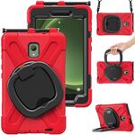 Custodia per tablet PC ibrida in silicone per Samsung Galaxy Tab Active5 X300 con supporto e tracolla (rosso)