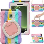 Per Samsung Galaxy Tab Active5 X300 Custodia tablet PC ibrida in silicone con supporto e tracolla (rosa colorato)