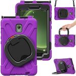 Custodia per tablet PC ibrida in silicone per Samsung Galaxy Tab Active5 X300 con supporto e tracolla (viola)