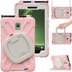 Per Samsung Galaxy Tab Active5 X300 Custodia tablet PC ibrida in silicone con supporto e tracolla (rosa)