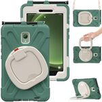 Per Samsung Galaxy Tab Active5 X300 Custodia tablet PC ibrida in silicone con supporto e tracolla (verde smeraldo)