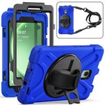 Custodia per tablet PC ibrida in silicone con impugnatura rotante per Samsung Galaxy Tab Active5 X300 con tracolla (blu)
