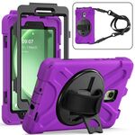 Custodia per tablet PC ibrida in silicone con impugnatura rotante per Samsung Galaxy Tab Active5 X300 con tracolla (viola)