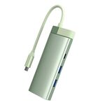 Convertitore docking station hub USB multifunzione BS7A 7 in 1 Type-C Docking Station (verde)