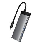 Convertitore docking station hub USB multifunzione BS7A 7 in 1 Type-C Docking Station (grigio)