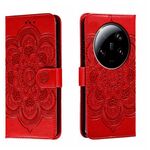 Custodia in pelle per telefono con motivo in rilievo Mandala Ultra Sun Xiaomi 13 (rosso)