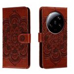 Per Xiaomi 13 Custodia in pelle per telefono con motivo in rilievo Mandala Ultra Sun (marrone)