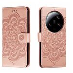 Per Xiaomi 13 Custodia in pelle per telefono con motivo in rilievo Mandala Ultra Sun (oro rosa)
