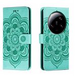 Custodia in pelle per telefono con motivo in rilievo Mandala Ultra Sun per Xiaomi 13 (verde)