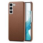Per Samsung Galaxy S22 5G Custodia per cellulare con retro in pelle Litchi Oil Edge (marrone)