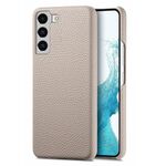 Custodia posteriore in pelle per Samsung Galaxy S22 5G Litchi Oil Edge (cachi)