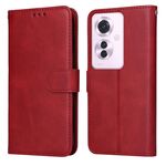 Per OPPO Reno11 F Global / F25 Pro Global Custodia per cellulare in pelle con texture classica in vitello (Rosso)