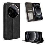 Per Xiaomi 14 Custodia per telefono in pelle con texture retrò con fibbia ultra magnetica (nera)