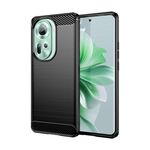 Per OPPO Reno11 Global Custodia per telefono in TPU in fibra di carbonio con texture spazzolata (nera)
