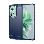 Per OPPO Reno11 Global Custodia per telefono in TPU in fibra di carbonio con texture spazzolata (blu)