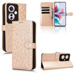 Per OPPO Reno 11 F 5G / F25 Pro Custodia in pelle con texture a nido d'ape (Oro)