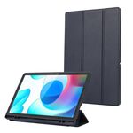 Per Samsung Galaxy Tab A9+ Custodia tablet in pelle TPU 3 pieghe in puro colore con slot per penna (blu scuro)
