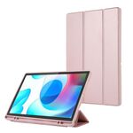 Per Samsung Galaxy Tab A9+ Custodia tablet 3 pieghe in pelle TPU in puro colore con slot per penna (rosa)