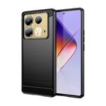 Per Infinix Note 40 Custodia per telefono in TPU in fibra di carbonio con texture spazzolata (nera)