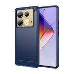Per Infinix Note 40 Custodia per telefono TPU in fibra di carbonio con texture spazzolata (blu)