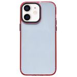 Per iPhone 12 Pro Max 2 in 1 custodia per telefono antiurto trasparente in acrilico (rossa)