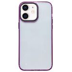 Per iPhone 12 Pro Max 2 in 1 custodia per telefono antiurto trasparente in acrilico (viola)