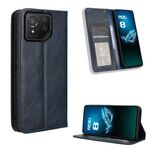 Custodia per telefono in pelle con texture retrò con fibbia magnetica per ASUS ROG Phone 8/8 Pro (blu)
