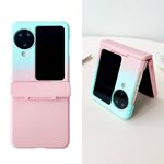 Per OPPO Find N3 Flip Skin Feel PC Custodia antiurto a copertura totale (rosa + azzurro)
