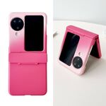 Per OPPO Find N3 Flip Skin Feel PC Custodia antiurto a copertura totale (rosa + rosso)
