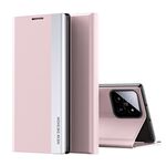 Per Xiaomi 14 Custodia per telefono in pelle ad adsorbimento elettrolitico laterale (rosa)