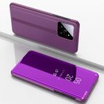 Per Xiaomi 14 Custodia per telefono in pelle con vibrazione orizzontale a specchio placcato con supporto (viola)