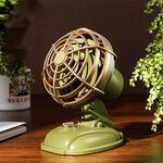Mini ventilatore elettrico silenzioso da tavolo per ufficio Ventilatore retrò USB da esterno per desktop (verde)