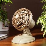 Mini ventilatore elettrico silenzioso da tavolo per ufficio Ventilatore retrò USB da esterno per desktop (giallo)